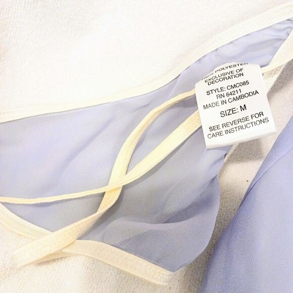 California Dynasty Babydoll Lingerie Set M Scalloped POWDER BLUE Padded Push-up - Picture 6 of 16